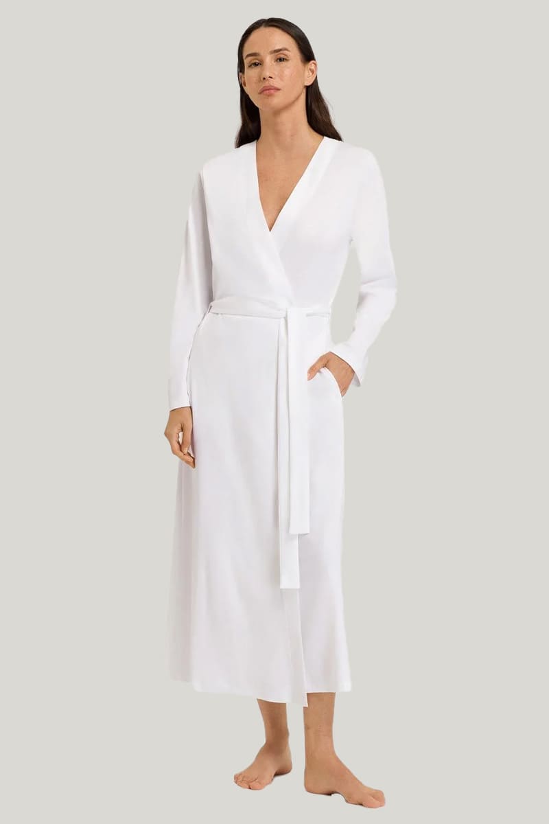 Classic And Elegant Women'S Back Hollow Long Robe, Skin-Friendly Silky Lightweight Sleepwear 3Pcs 