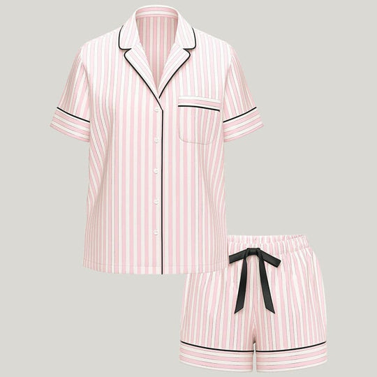 Custom Short-Sleeved Shorts Pure Cotton PJ Sets Production Factory