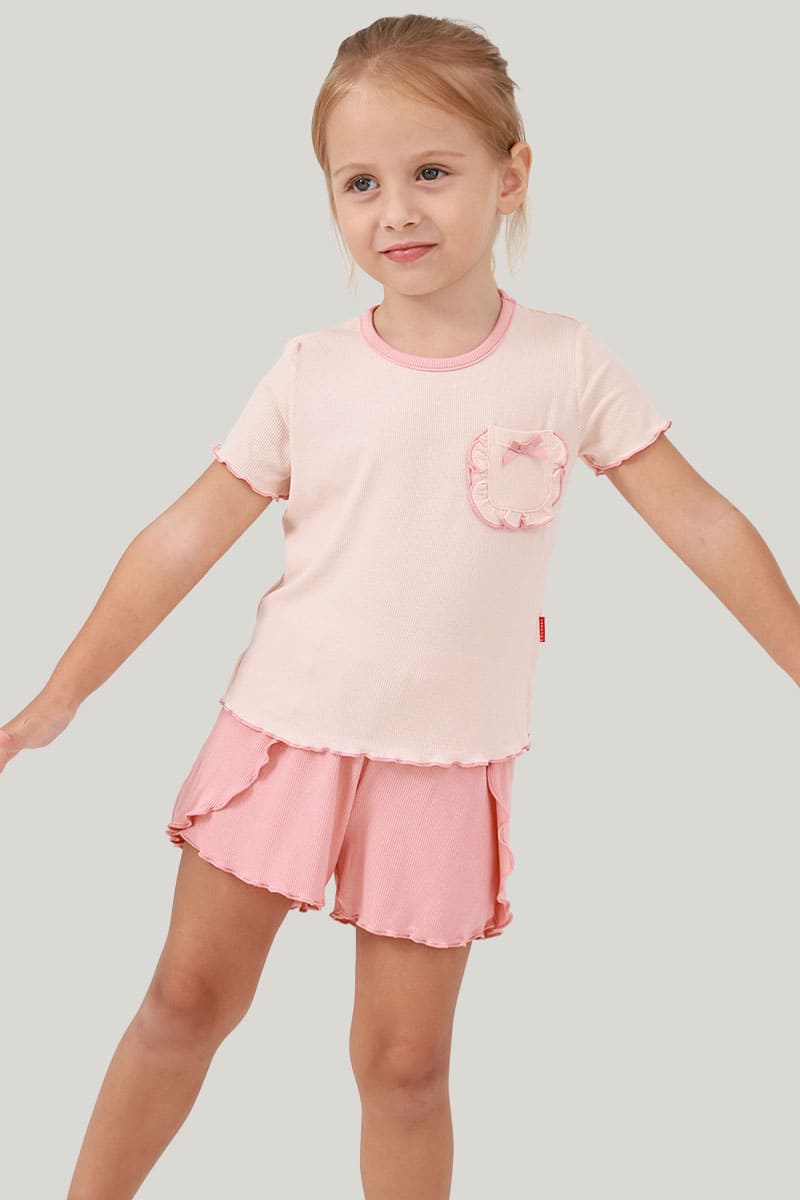 Private Label Bamboo Fibric Children Short Pajama Sets-2416520345