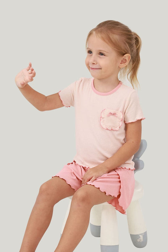 Private Label Bamboo Fibric Children Short Pajama Sets-2416520345