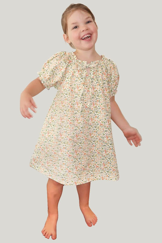 Private Label Girls Cotton Lounge Dress, Kids Printed Pajamas Wholesale Factory