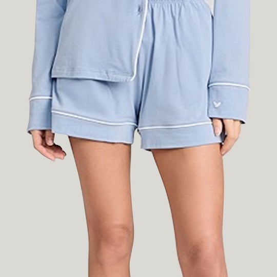 Private Label Long Sleeve Short Pants Pajama Set