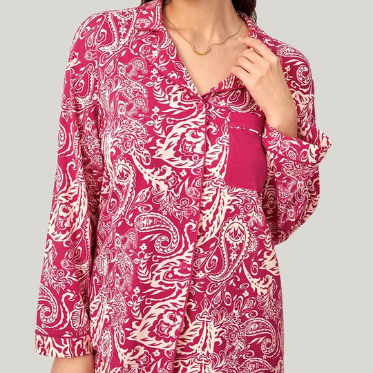 Private Label Paisley Pattern Pajama Set