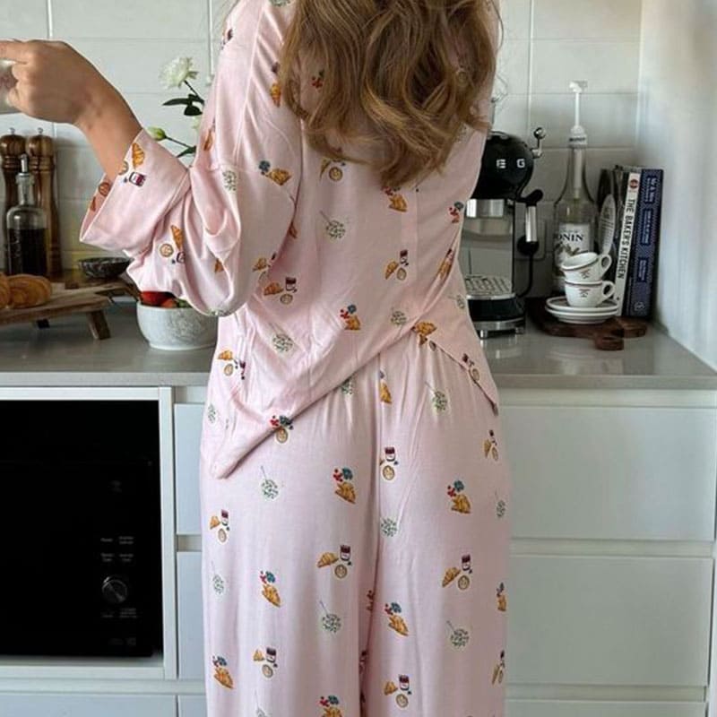 Private Label Tencel Long-Sleeved Long Pants Women'S Pajamas Set