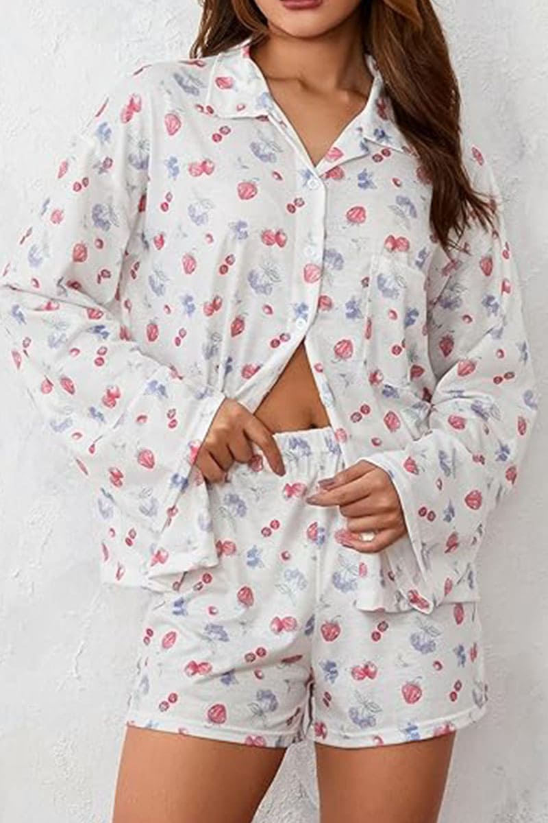 Private Label Tencel Long-Sleeved Shorts Women'S Pajamas Set