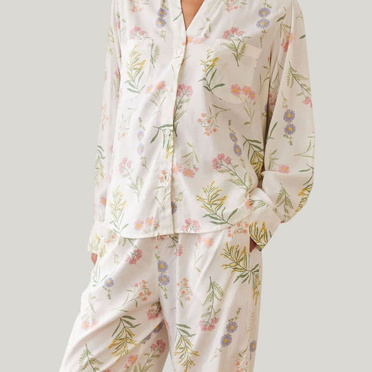 Private Label Bamboo\Rayon Pj Set, Women'S Printed Pajamas Wholesale Factories