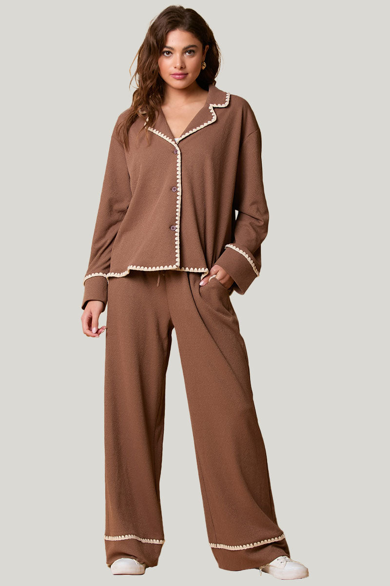 Women'S Softest and Coziest Piping Pajamas Custom and Bulk