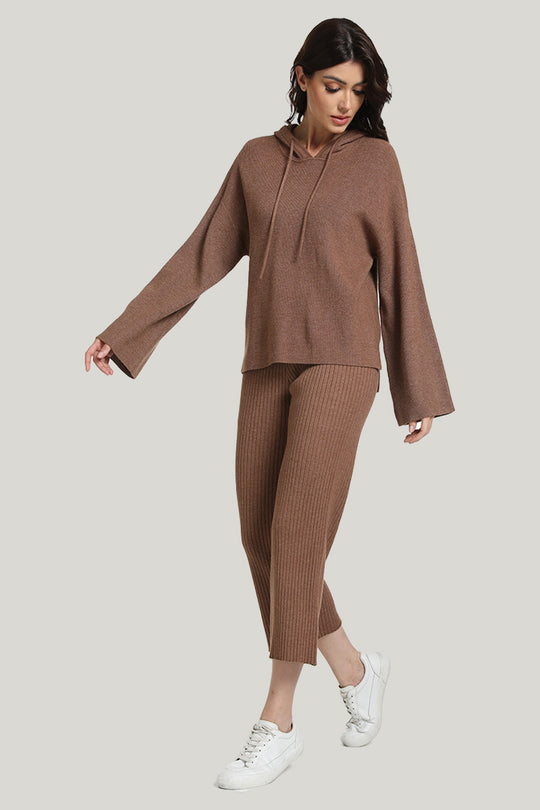 Women's Casual Sports Bamboo Knitted Pajamas Set-2315500050