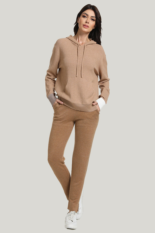 Women's Casual Sports Bamboo Knitted Pajamas Set Tight Fitting-2315500051